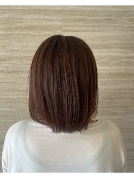 ヘアー スニップ(hair snip) 暖色オレンジ柔らかボブカット【上桂/桂】