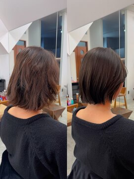 里路指名限定!ダメージ最小縮毛矯正/シンプルボブ/中目黒/中目