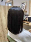 縮毛矯正×ナチュラルストレートボブ【カミケンネクスト/郡山】