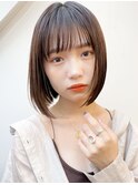 イメチェン◎春の暗めナチュラルショート×骨格補正カット