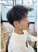 アップバング×縦落ちツイスパ