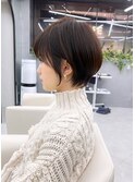 大人ショートボブ丸みショートカットマッシュショート前髪あり