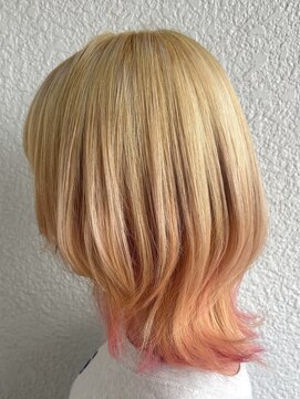 フッタ(Futta) ピンクエンドカラー×ウルフカット【新宿】【西武新宿駅近】