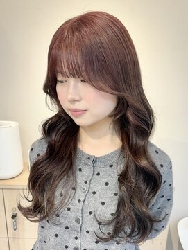 テトラ バイ ネオリーブ 横浜西口店(tetra by neolive) チェリーレッド ブリーチ無しWカラー 顔まわりカット 横浜★