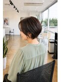 大人美人ショートボブ×艶ベージュハイライト