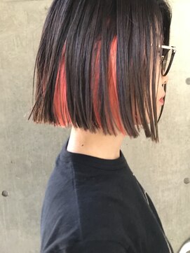 ビビト(bibito) bibito    インナーカラー ライトピンク ワンレンボブ