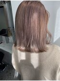 似合わせセミディ#外ハネボブネオウルフアッシュブラウン
