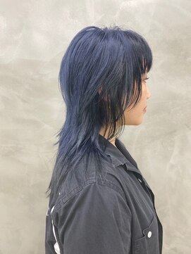 アカ(ACA) 【ACA】ネイビーブルーのハイレイヤーウルフ