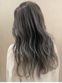 【AUBE HAIR】ダークアッシュハイライト_ウェーブパーマ