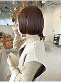 暖色ブラウン/丸みボブ/小山/学割U24/髪質改善/レイヤーカット
