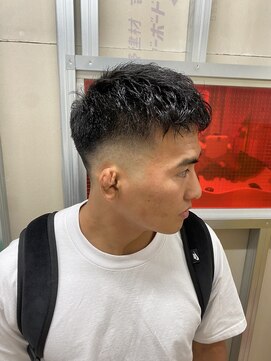 メリケンバーバーショップ トーキョー(MERICAN BARBERSHOP TYO) ハイライト/マッシュパーマ/ウルフ/アッシュブラック108