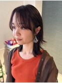 酸性ストレート/くびれヘア/ミディアムレイヤー/ピンクブラウン