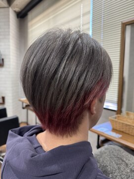 ビスイル 秋葉原店(Vis ill) ハイトーンカラーウルフマッシュレイヤーパーマグレージュカラー