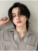 メンズナチュラルパーマニュアンスパーマセンターパートビジネス