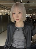 ホワイトブロンド×顎ラインボブ