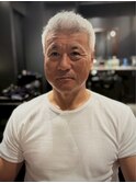 大人外国人風メンズアップバングショートフェード：大村　大心
