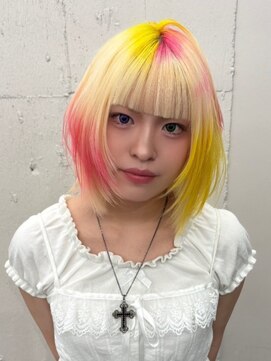 ベレーザ 渋谷(BELEZA) 14812ブリーチ&ダブルカラーニュアンスインナーカラーボブ