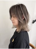ハイライトバレイヤージュダブルカラー20代30代40代グレージュ