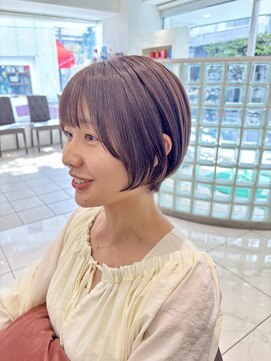 アッシュ 下北沢店(Ash) くすみベージュのショートボブ