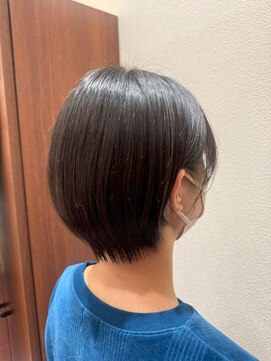 アクセ 大人可愛い艶髪丸みショートボブ似合わせカット髪質改善30代40代