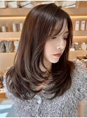 40代50代韓国ヘア顔周りレイヤーカットハッシュカット