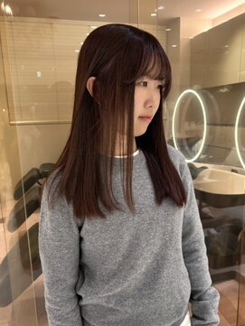 ブリーチなしピンクブラウン