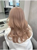 18333ミルクティーベージュセミロングレイヤーミルクブラウン