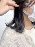 ホワイトグレージュ/ミニウルフ/デジタルパーマ/チェリーブラウ