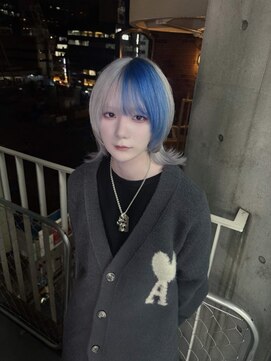 アールイーバイインク 渋谷(Re. by INK.) ニュアンスウルフリバースセンターパートニュアンスパーマ渋谷