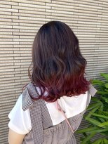 チトセ美容室(chitose)&nbsp;毛先レッドカラー+*。