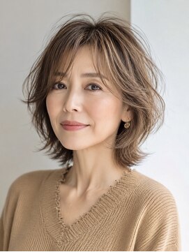 ハーツ(Heart's) 大人ショート 白髪ぼかし 脱白髪染め ハイライト40代50代60代