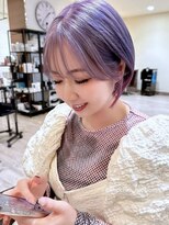 ゲーム 梅田(GAME)&nbsp;ハイトーンパープル耳掛けショートボブ