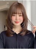 ハッシュカットミディアムレイヤーカット髪質改善ストレート縮毛