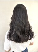 アッシュグレージュ/艶髪/ロングヘア/前髪