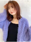 〈藤間〉顔まわりレイヤー/韓国くびれミディ/プチウルフ