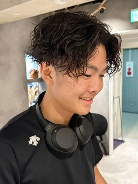 ザ マイル(The mile) メンズカットツイストスパイラルパーマアッシュブラック