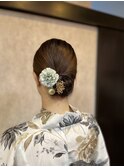 浴衣ヘア　ヘアセット　大人可愛い　着物ヘアセット