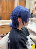 ブルーアッシュ×ジェンダーレスボブウルフ
