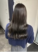 ラベンダーグレー暗髪黒染めバイオレット韓国ヘア艶髪