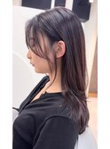【顔まわりカット&ラベンダーブラウン】福岡透明感カラー