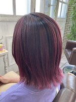 クッキー ヘアーアンドメイク(COOKIE Hair&Make)&nbsp;【COOKIE】ピンク×黒×ボブ