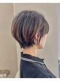 黄金バランス◎ひし形シルエットショートボブナチュラルブラウン