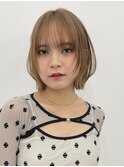 ボブディオリーブベージュ髪質改善縮毛矯正フェイスレイヤー