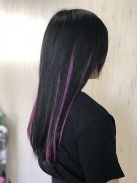 エクステで大変身 黒髪 パープルメッシュ L デリシャスハーツ Dericious Hearts のヘアカタログ ホットペッパービューティー エクステで大変身 黒髪 パープルメッシュ L デリシャスハーツ Dericious Hearts のヘアカタログ ホットペッパービューティー