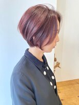 アテナ 六本松店(ATENA) 大人美人なショートショートボブ/ピンクベージュカラー