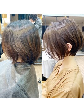 アヴァロン(AVALON) 愛され大人ショートボブ・前髪なし・アッシュグレージュ【BISA】