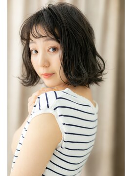 カバーヘア ブリス 大宮西口(COVER HAIR bliss) アッシュブラックくびれヘア大人かわいい美髪ボブウルフX大宮