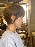 大人綺麗な小顔襟足スッキリショートボブ　30代40代50代