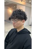 スパイラルパーマmix  ツーブロックマッシュ
