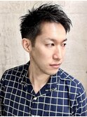 黒髪シャギーショート/バーバー/メンズ/伸ばしかけ/20代30代40代